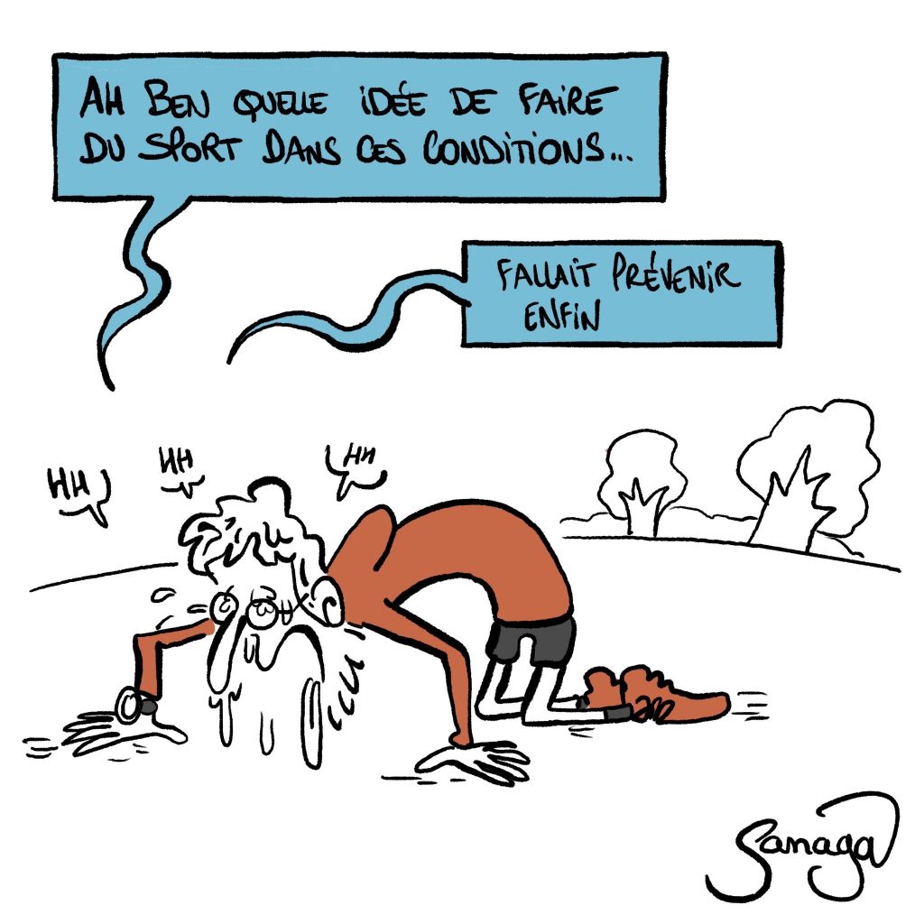 dessin humour quarantenaire image drôle sport allergies