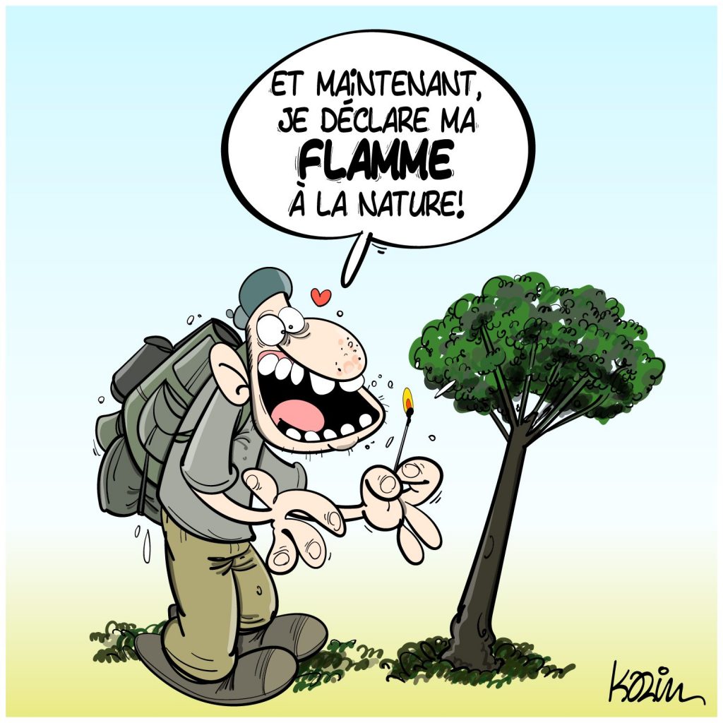 dessin presse humour départ feu image drôle incendies de forêts