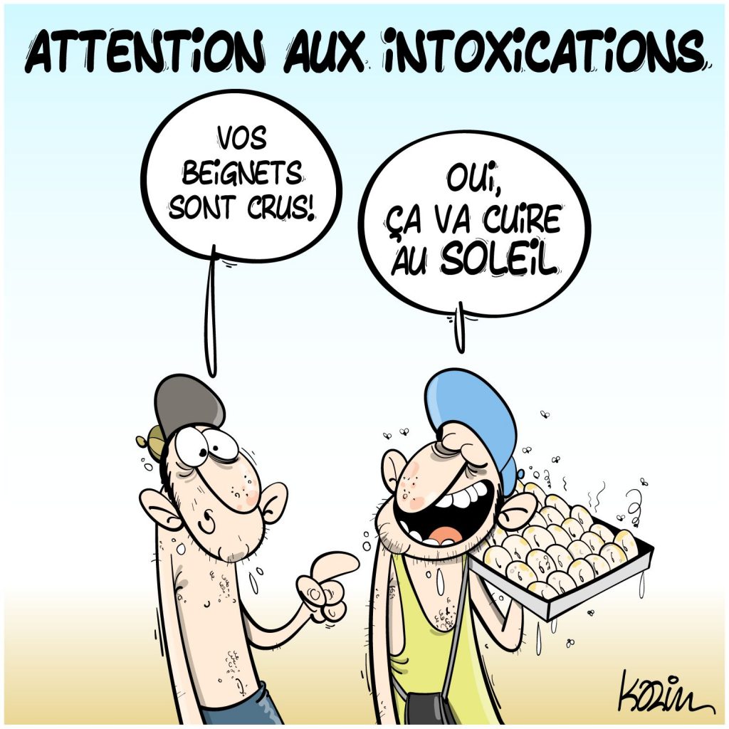 dessin presse humour vacances image drôle intoxication alimentaire