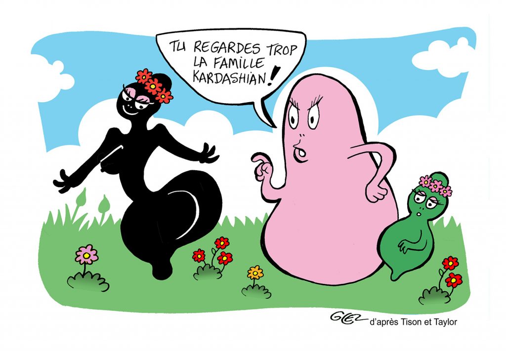 dessin presse humour Barbapapa image drôle famille Kardashian