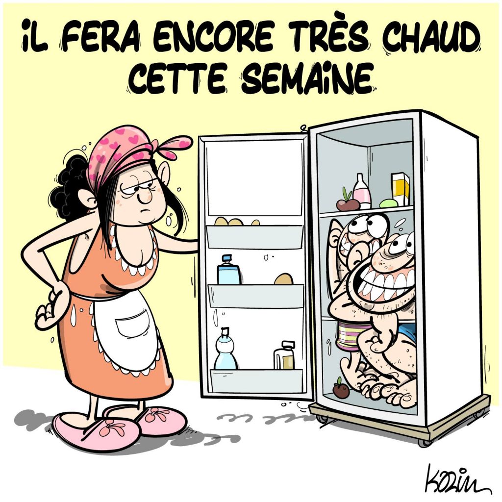 dessin presse humour canicule image drôle réfrigérateur
