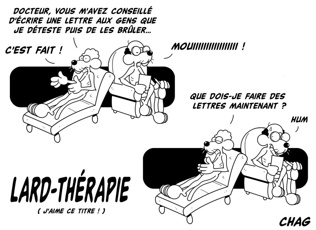 dessin humoristique thérapie image drôle écriture