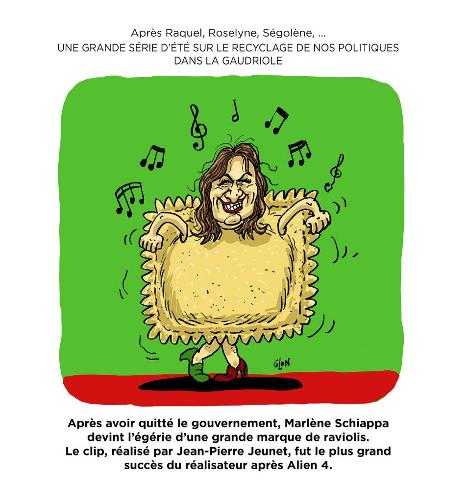 dessin presse humour reconversion politique image drôle Marlène Schiappa