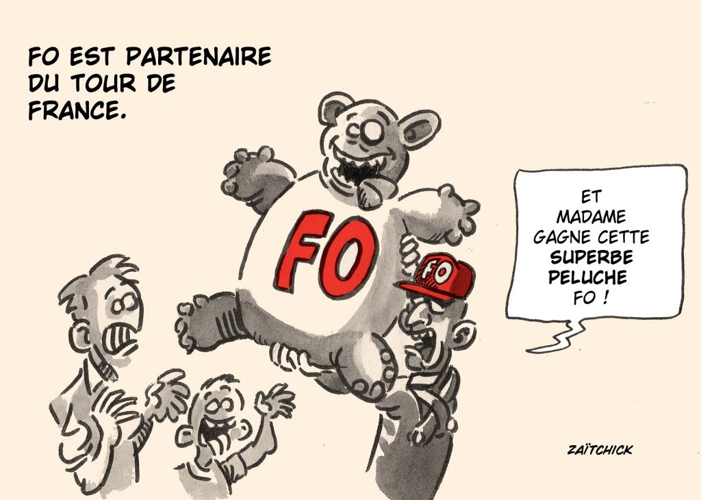 dessin presse humour Force Ouvrière image drôle Tour de France