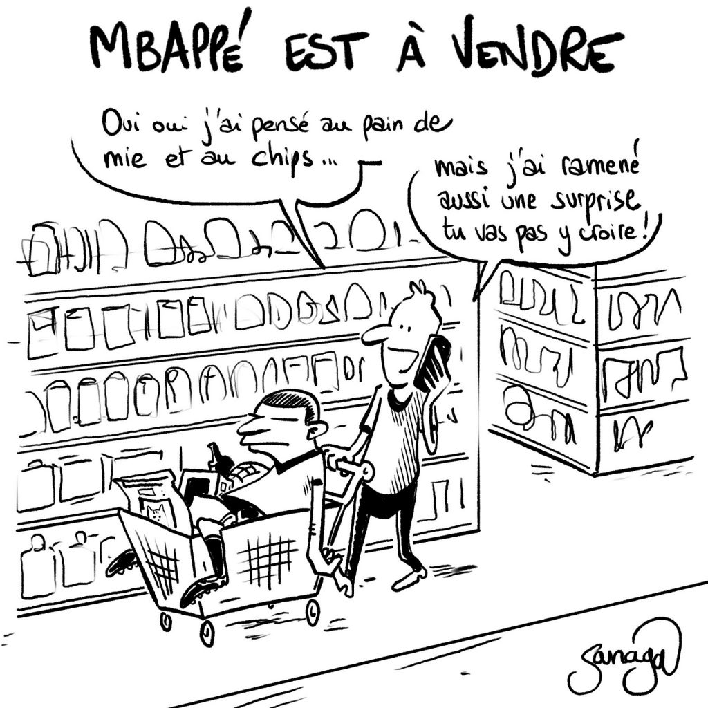dessin presse humour transfert image drôle Kilian Mbappé