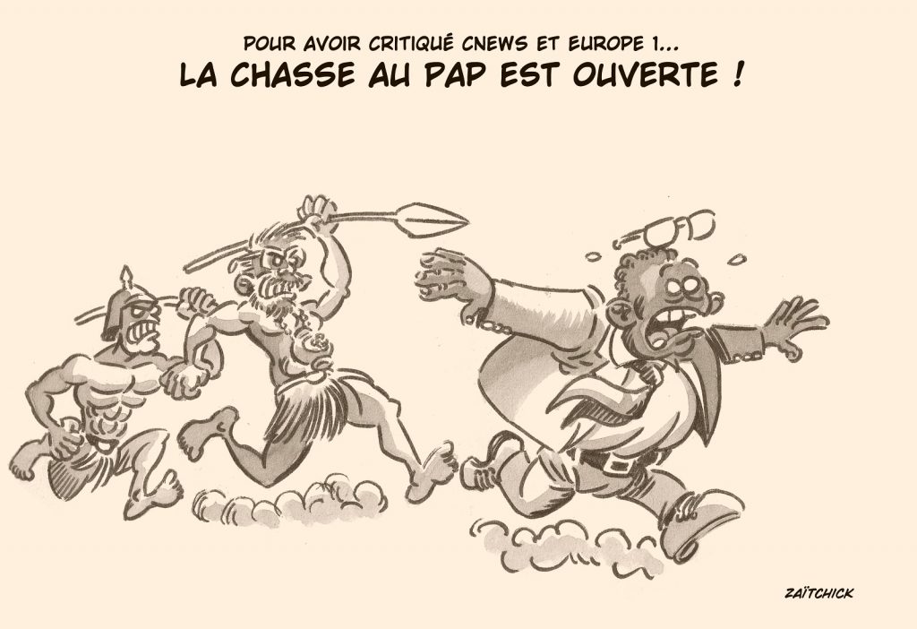 dessin presse humour critique Europe 1 CNews image drôle Pap Ndiaye