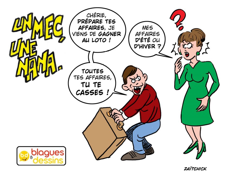 blague dessin humour mec nana homme femme gars loto rupture