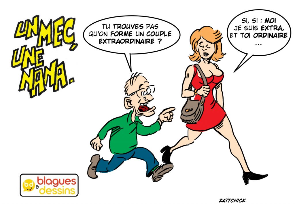 blague dessin humour mec nana homme femme gars couple extraordinaire