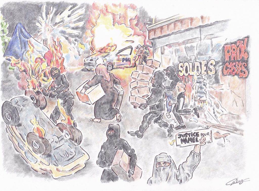 dessin presse humour émeutes pillages image drôle violences urbaines