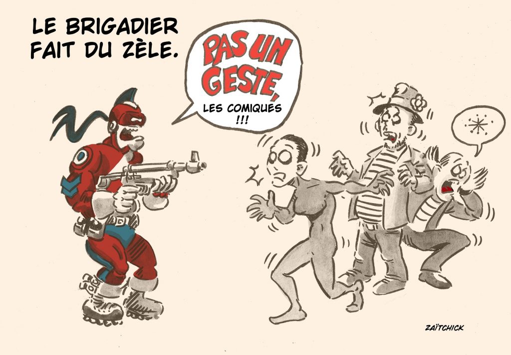 image drôle Le Brigadier mimes La Cité de la Peur