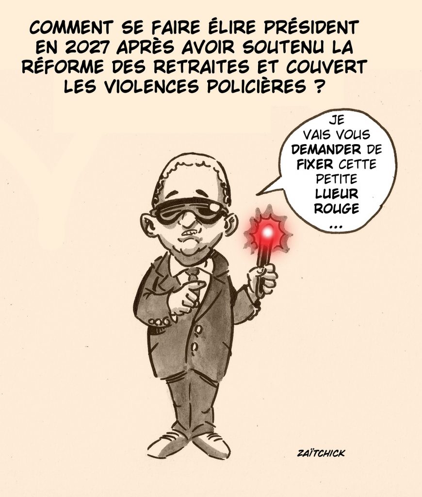 dessin presse humour candidature Gérald Darmanin image drôle présidentielle 2027