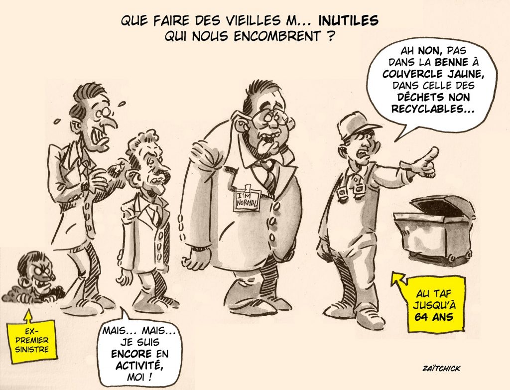 dessin presse humour recyclage encombrants image drôle hommes politiques