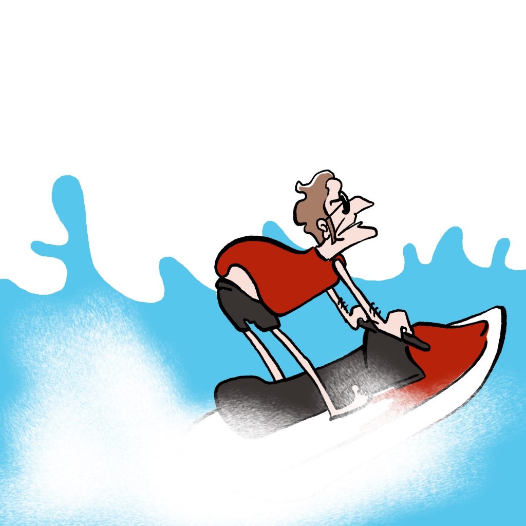 dessin presse humour Emmanuel Macron image drôle jet-ski nature politique français