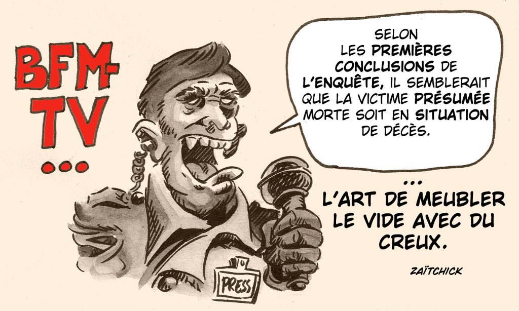 dessin presse humour BFM-TV image drôle jargon médias