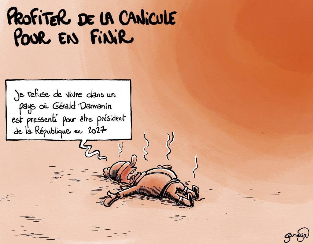 dessin presse humour canicule image drôle Gérald Darmanin présidentielle 2027