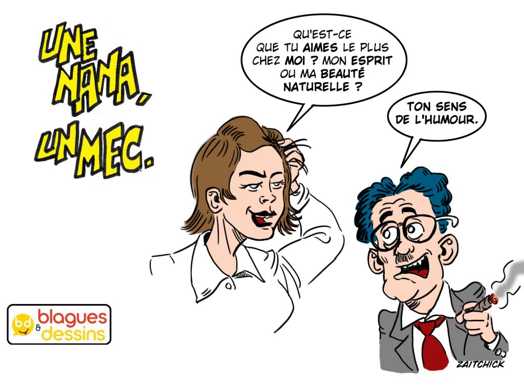 blague dessin humour mec nana homme femme gars esprit beauté sens de l’humour