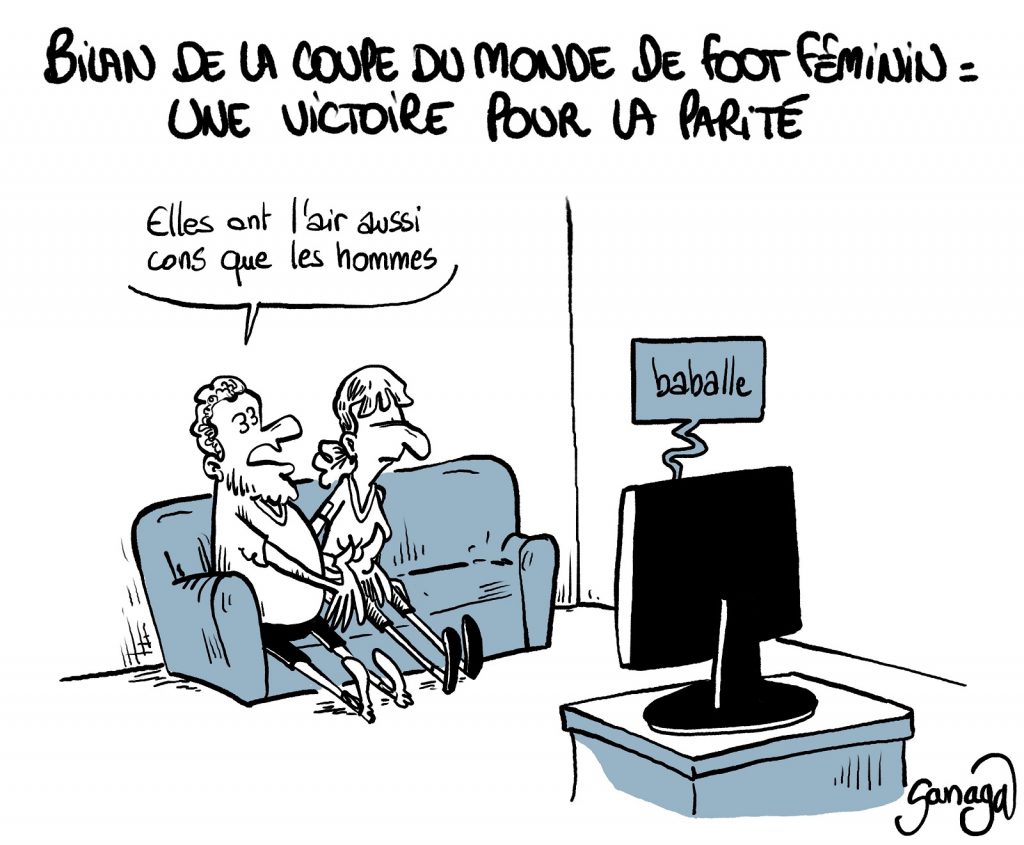 dessin presse humour parité image drôle Coupe de Monde de foot féminin