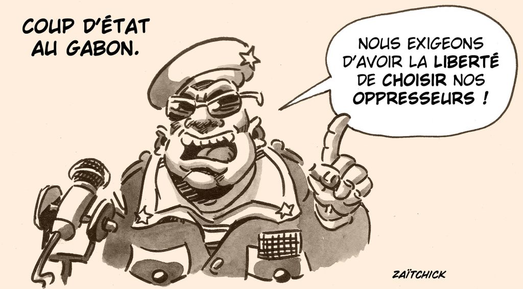 dessin presse humour coup d’état Gabon image drôle Brice Oligui Hguema