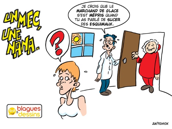 blague dessin humour mec nana homme femme sucer esquimau