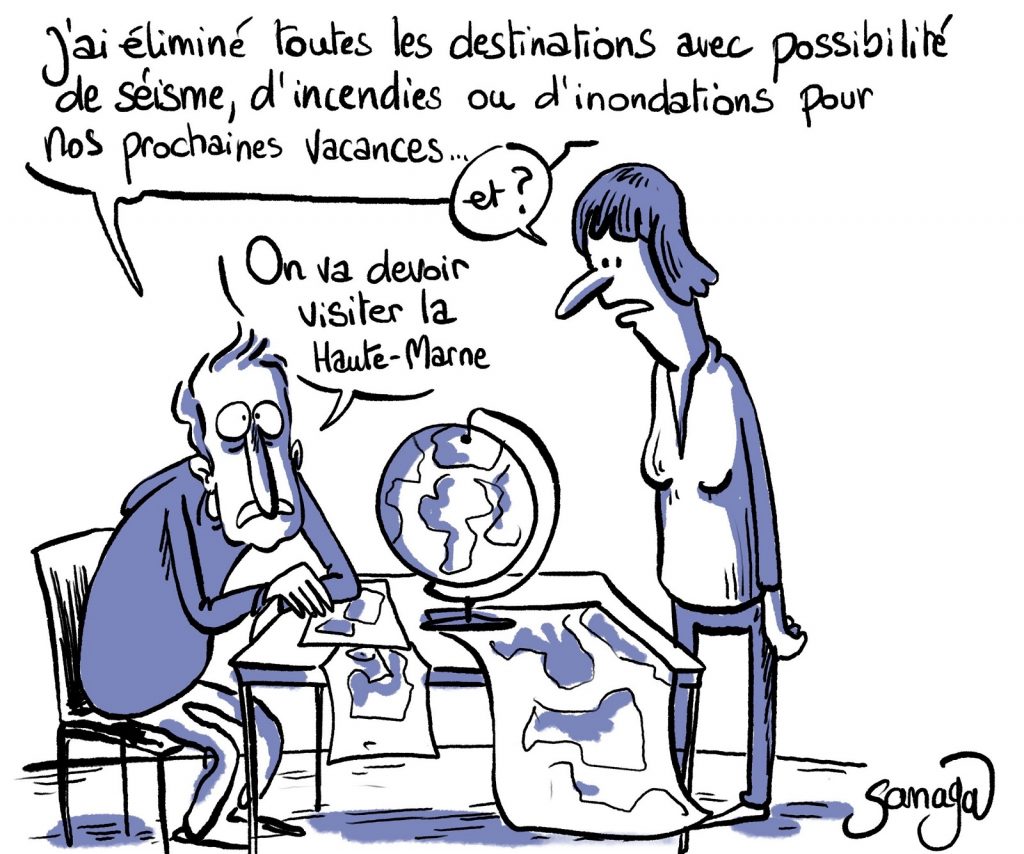 dessin presse humour destinations vacances image drôle sans risques