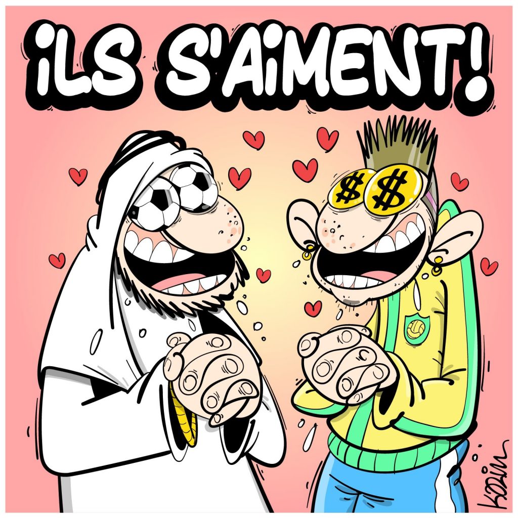 dessin presse humour footballeurs image drôle Arabie Saoudite