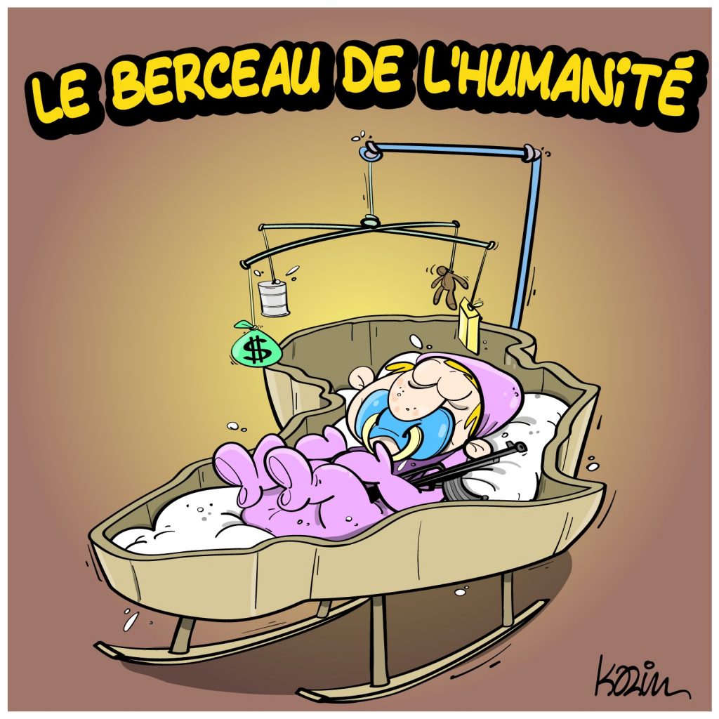 dessin presse humour Afrique image drôle berceau humanité