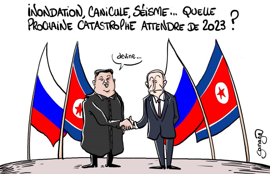 dessin presse humour rencontre Vladimir Poutine image drôle Kim Jong-un
