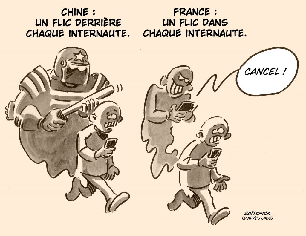dessin presse humour flicage internet image drôle France Chine