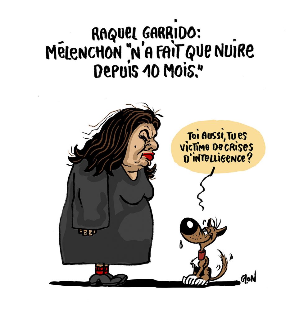 dessin presse humour Raquel Garrido image drôle nuisance Jean-Luc Mélenchon