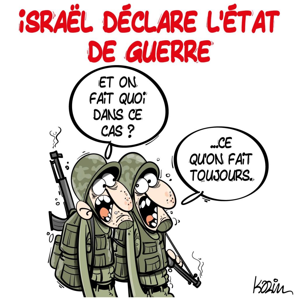 dessin presse humour attaque terroriste Hamas image drôle Israël état guerre