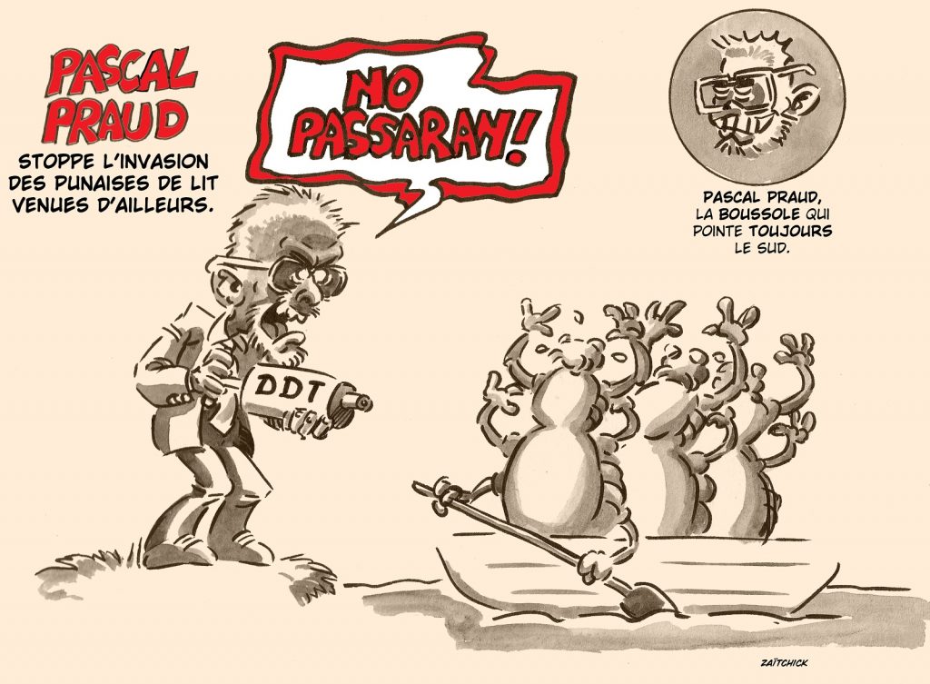 dessin presse humour Pascal Praud image drôle punaises de lit