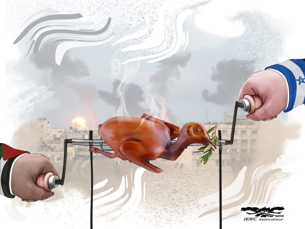 dessin presse humour attaque terroriste Hamas image drôle état guerre Israël