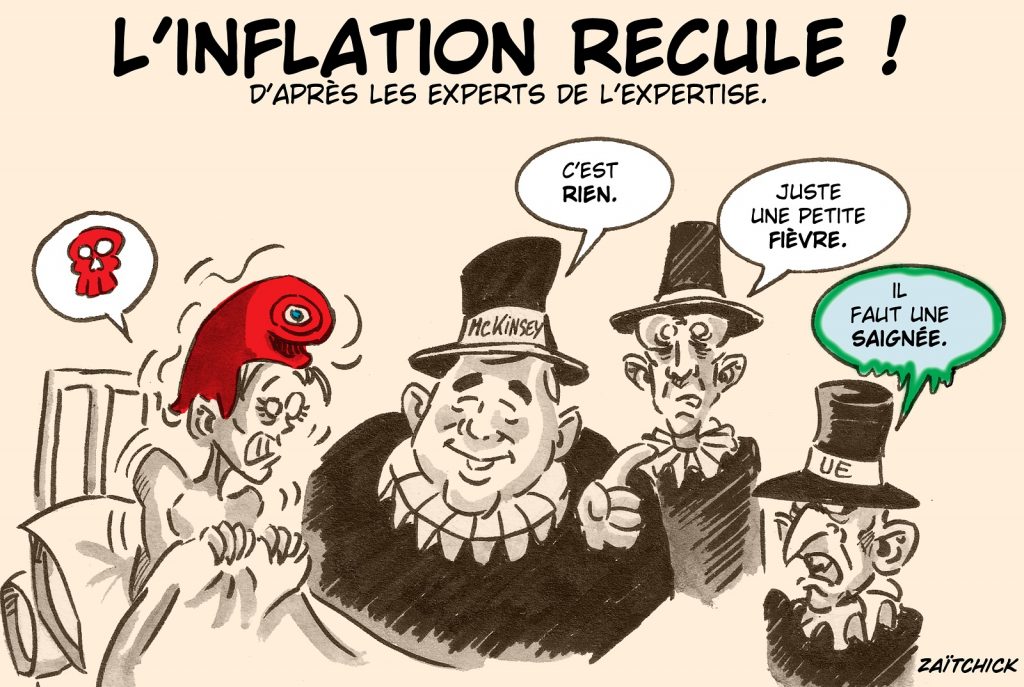 dessin presse humour experts image drôle recul inflation