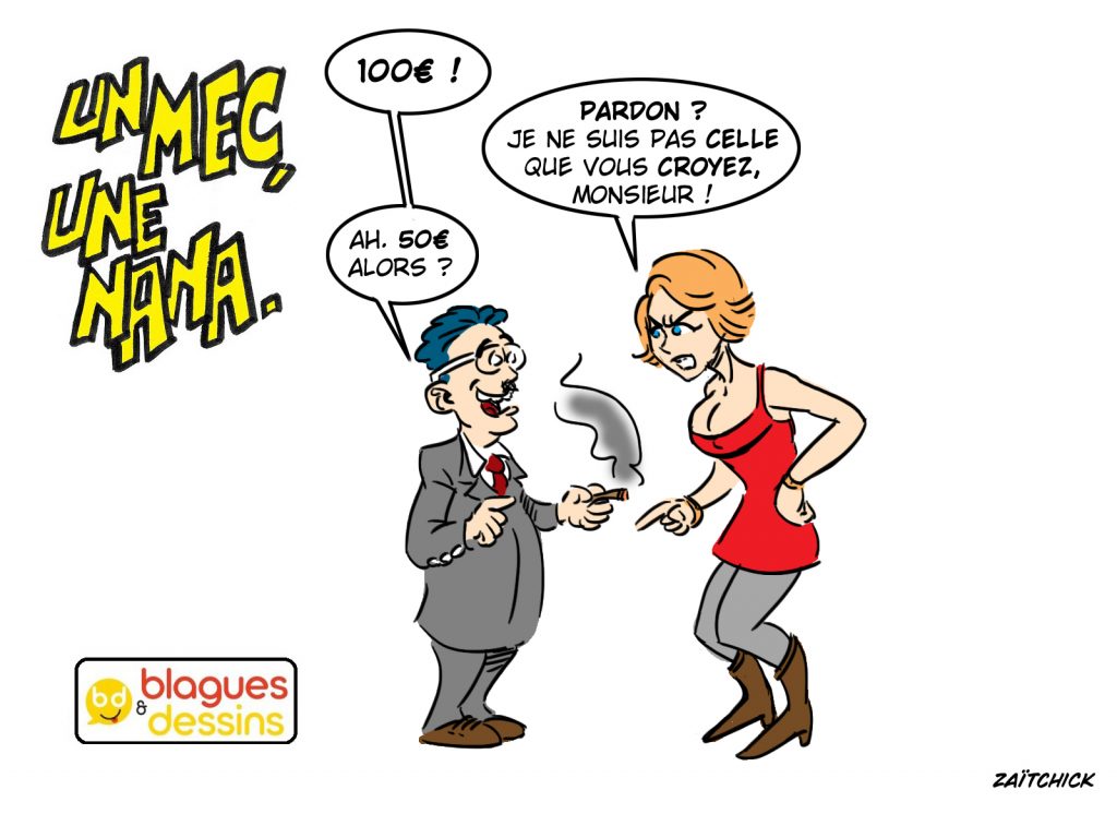 blague dessin humour mec nana homme femme prostitution méprise