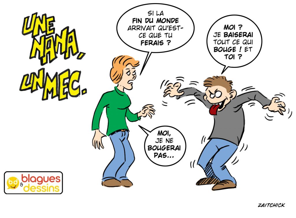 blague dessin humour mec nana homme femme baise fin du monde