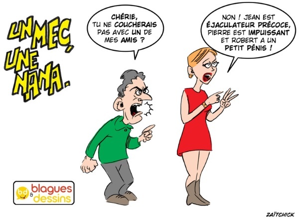 blague dessin humour mec nana homme femme cocu infidélité