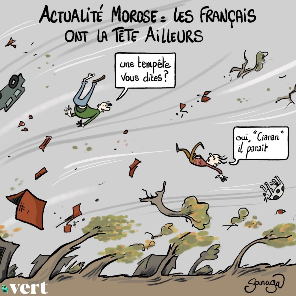 dessin presse humour actualité morose image drôle tempête Ciaran