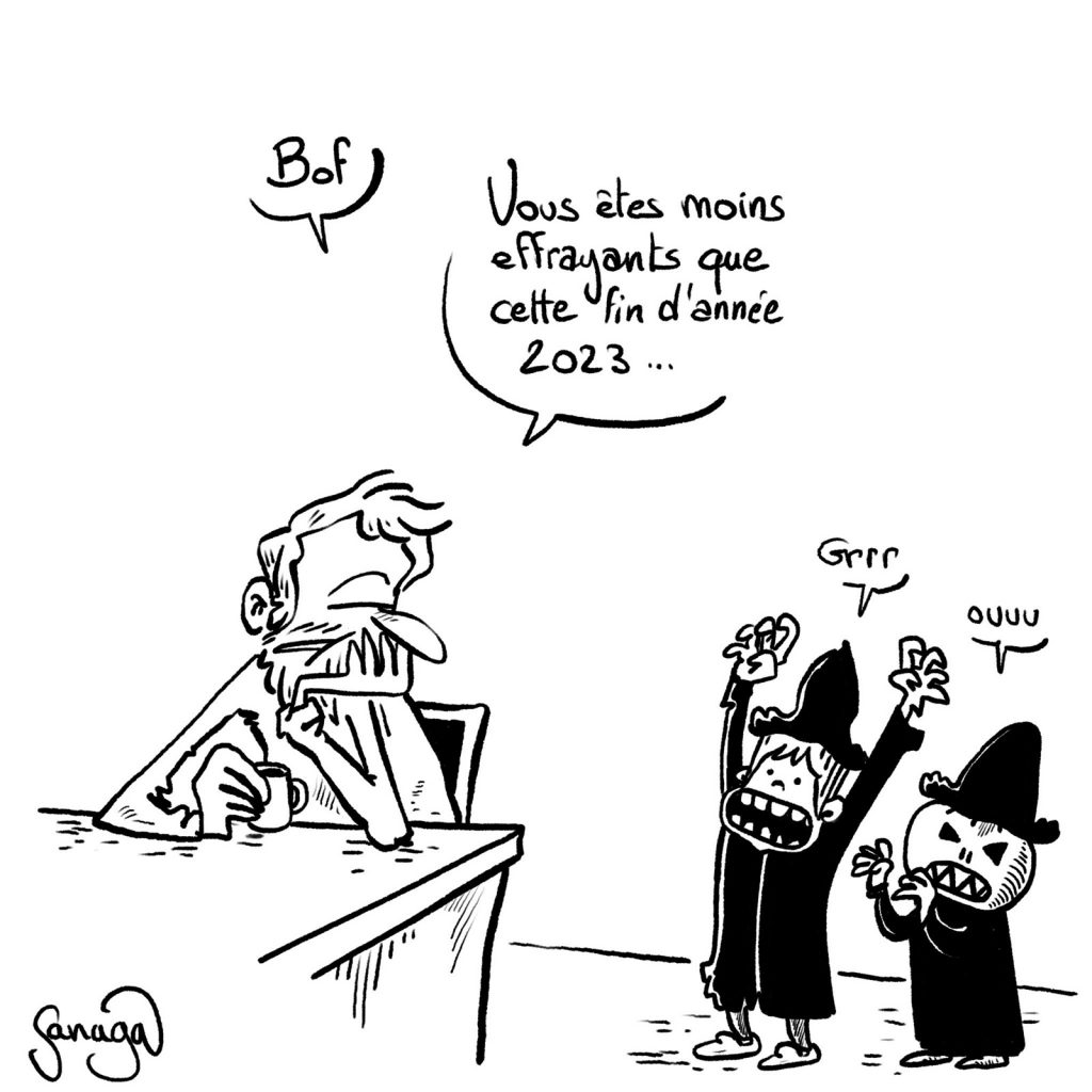 dessin presse humour Halloween image drôle fin d’année 2023
