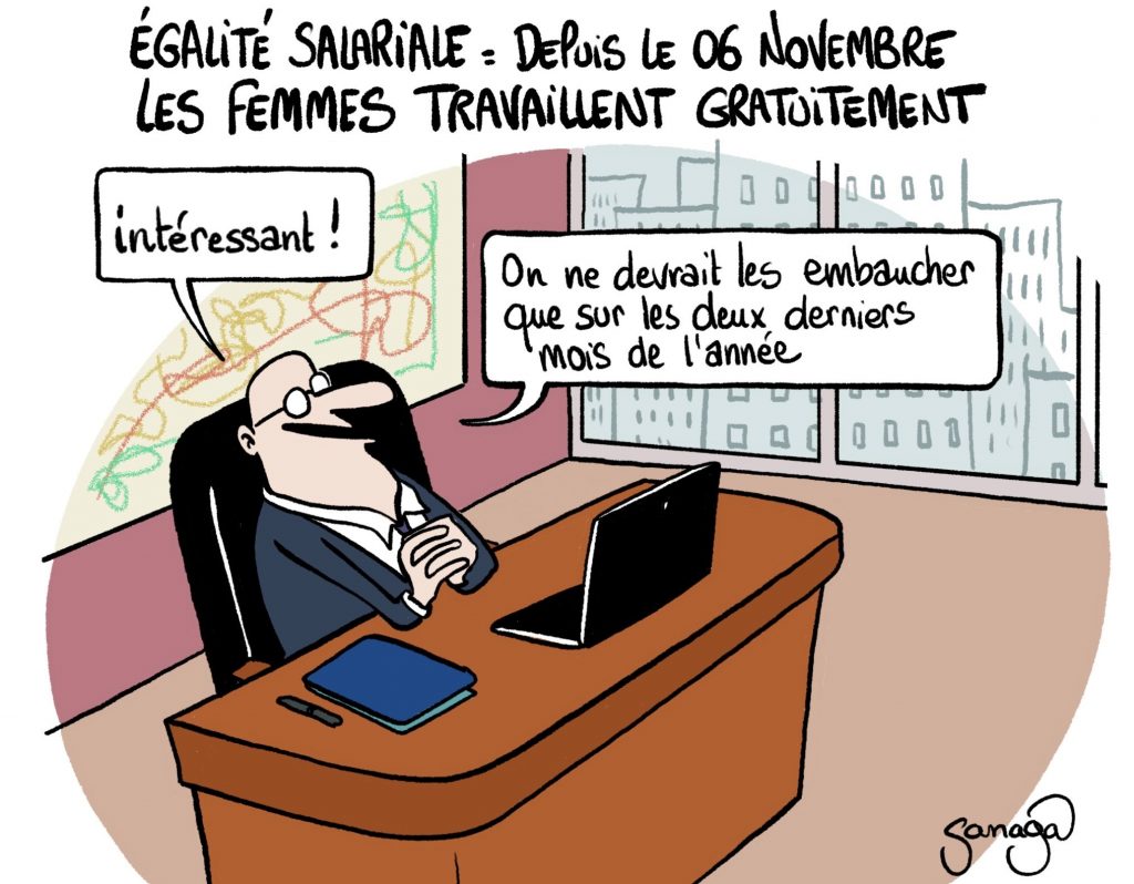 dessin presse humour égalité salariale image drôle travail femmes