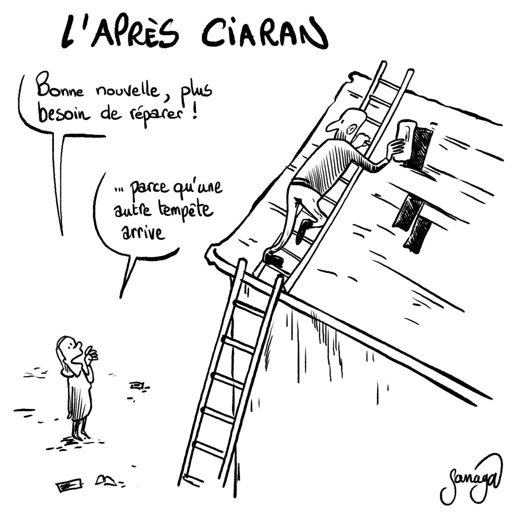 dessin presse humour tempête Ciaran image drôle Domingos