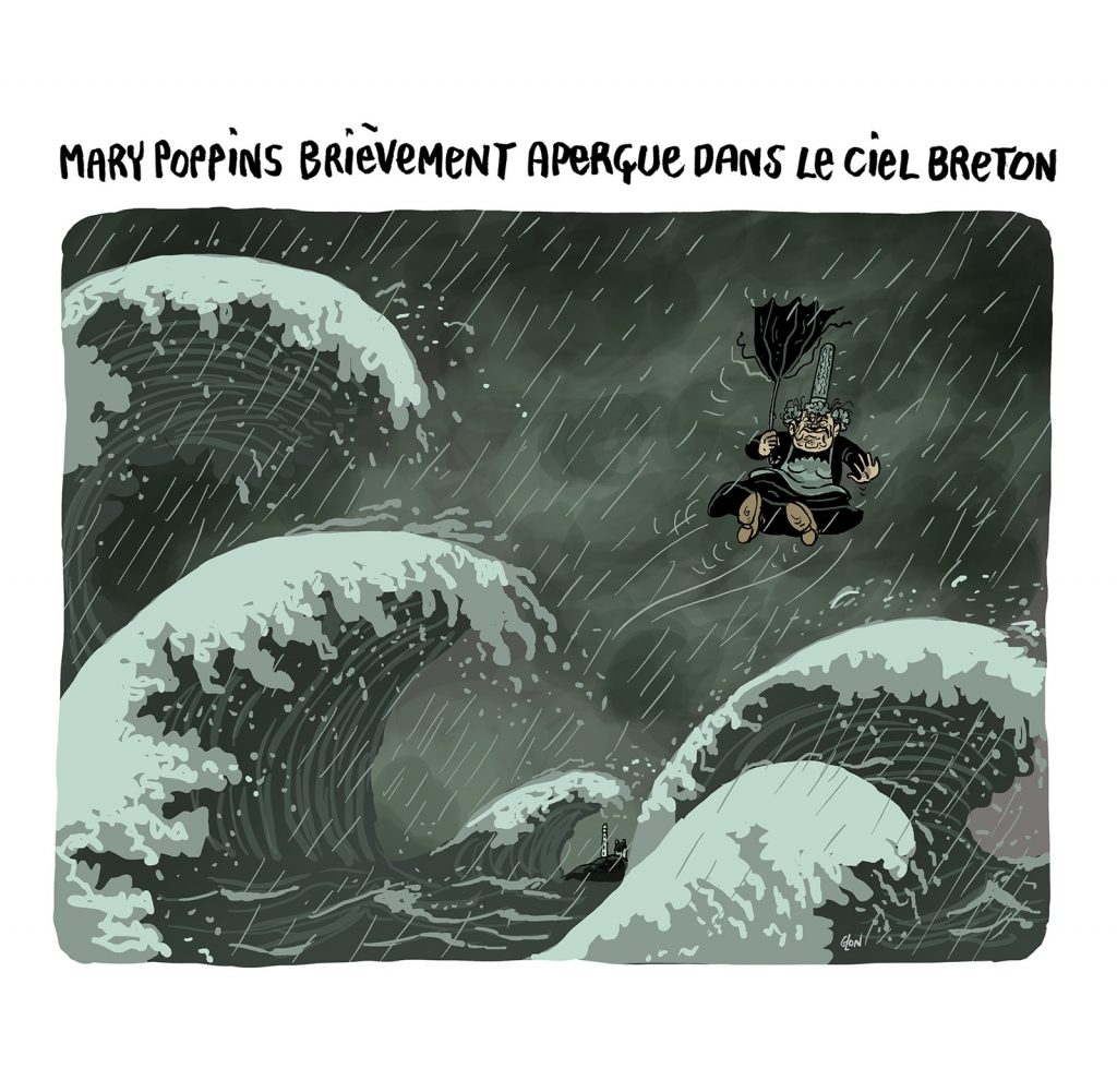 dessin presse humour tempête Ciaran image drôle Bretagne