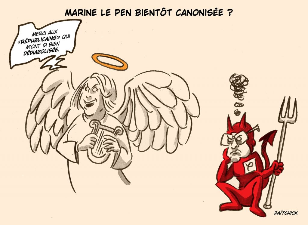 dessin presse humour Marine Le Pen image drôle élection présidentielle 2027