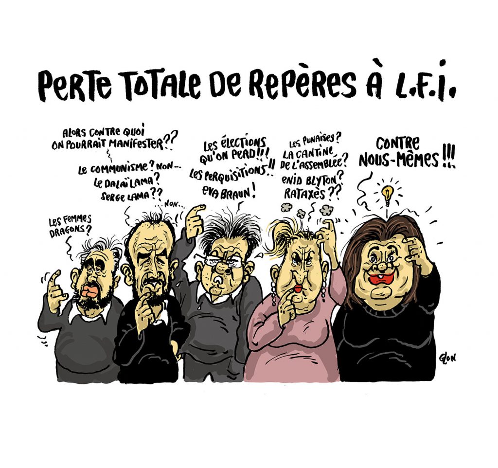 dessin presse humour manifestations image drôle responsables LFI