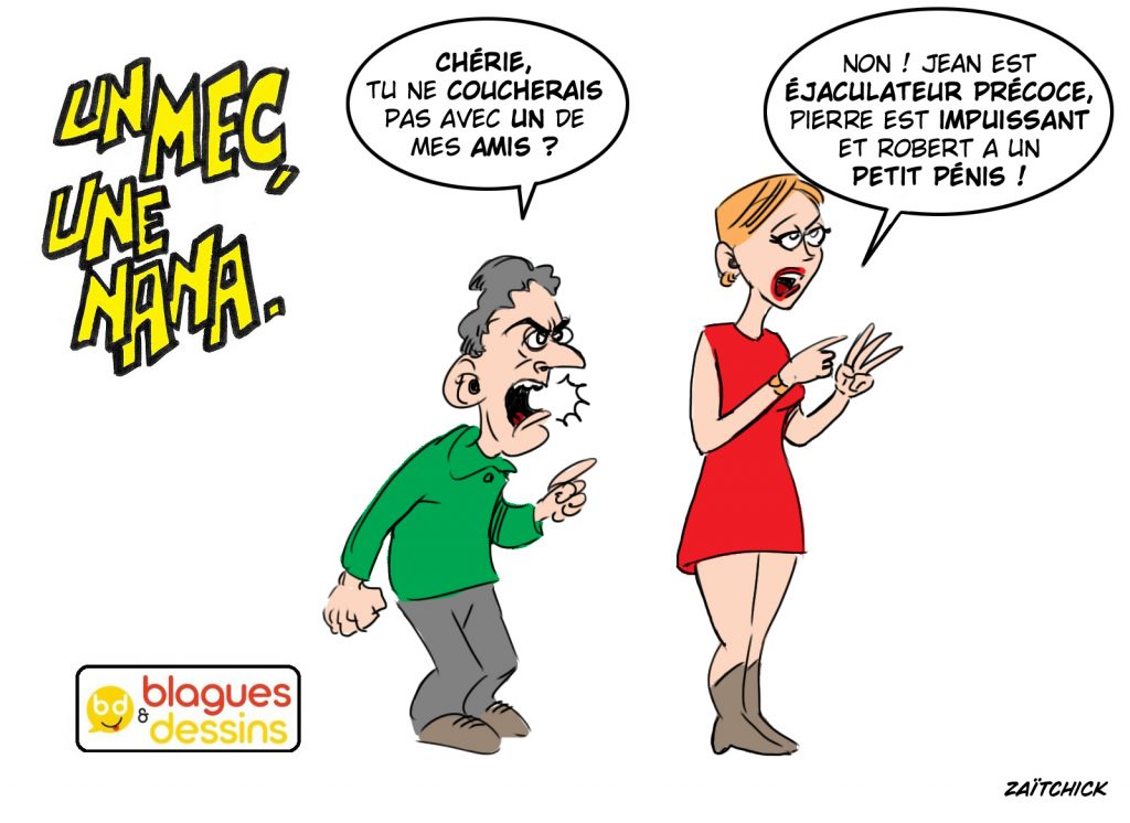 blague dessin humour mec nana homme femme cocu infidélité