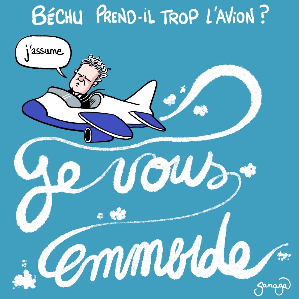 dessin presse humour Christophe Béchu image drôle voyages avion