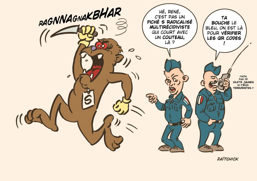 dessin presse humour radicalisation image drôle politique sécuritaire