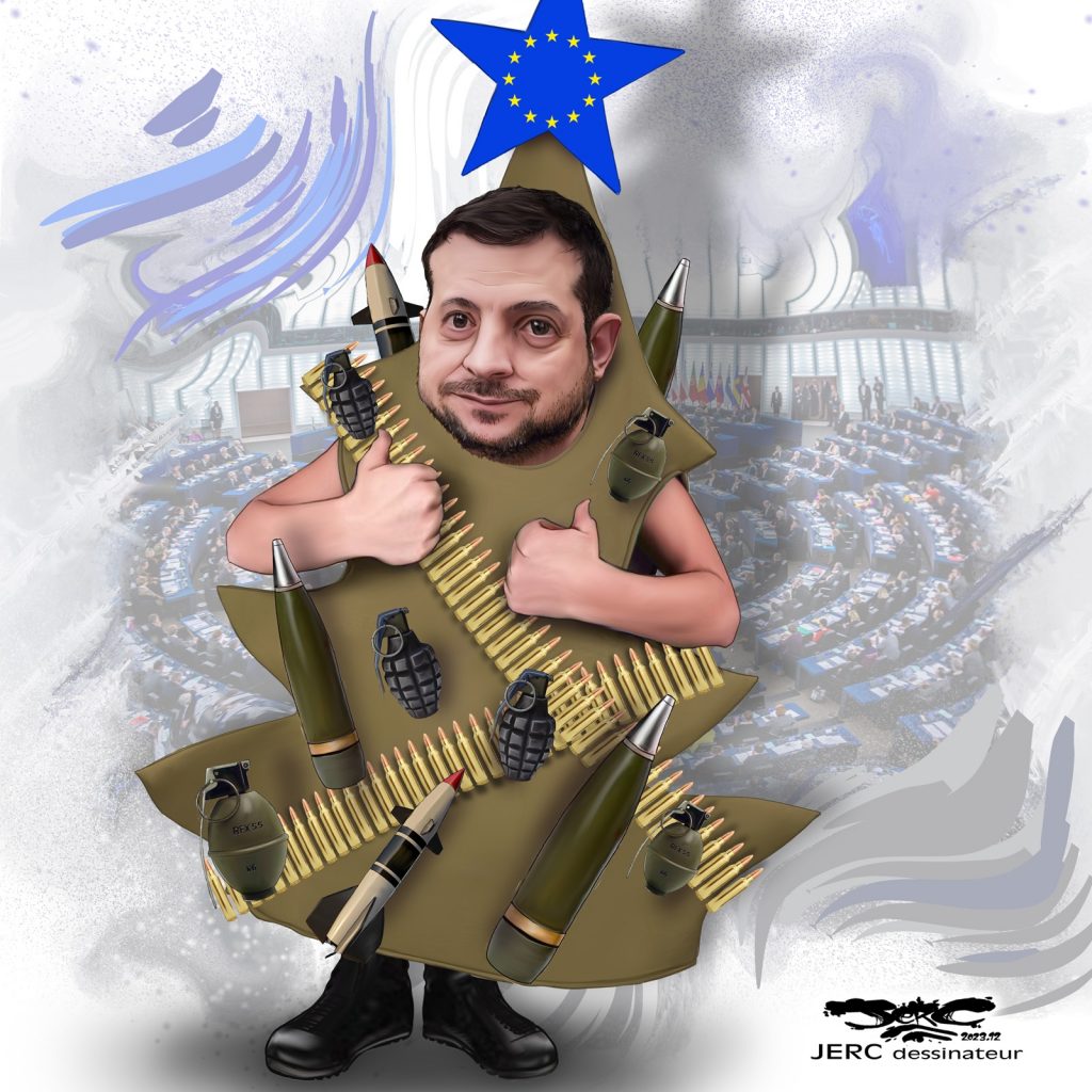 dessin presse humour Volodymyr Zelensky image drôle aide Ukraine