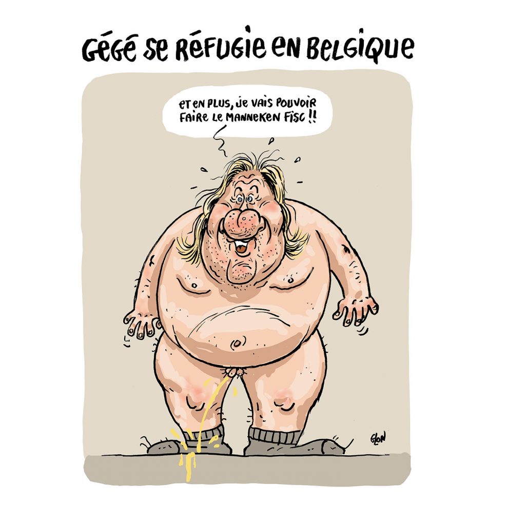 dessin presse humour complément d’enquête Gérard Depardieu image drôle Belgique