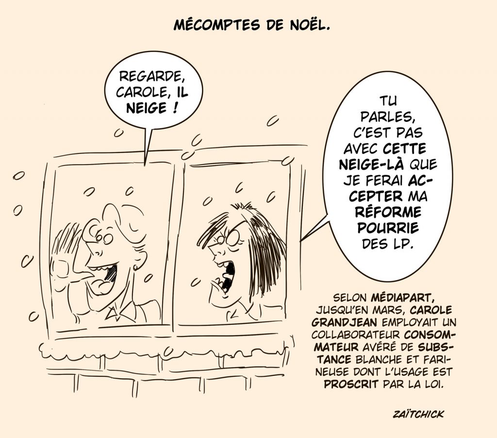 dessin presse humour Carole Grandjean image drôle collaborateur consommateur drogue