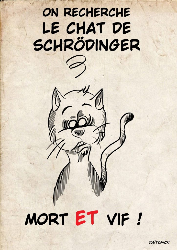 dessin presse humour physique quantique image drôle chat Schrödinger